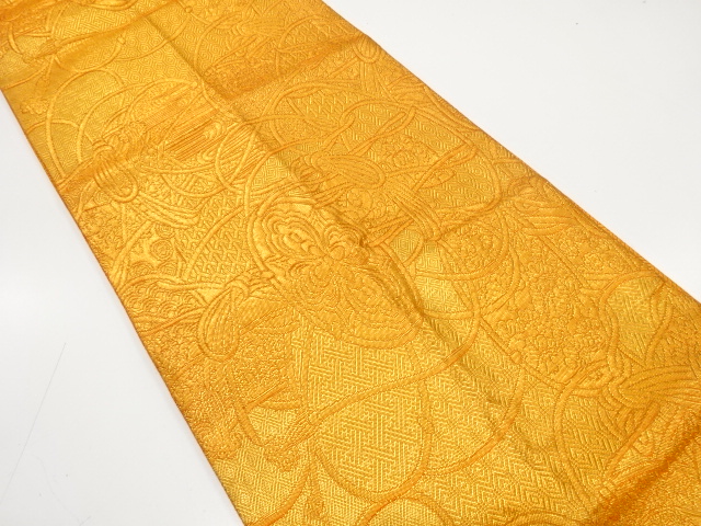 JAPANESE KIMONO / ANTIQUE FUKURO OBI / SILK / WOVEN DRUM